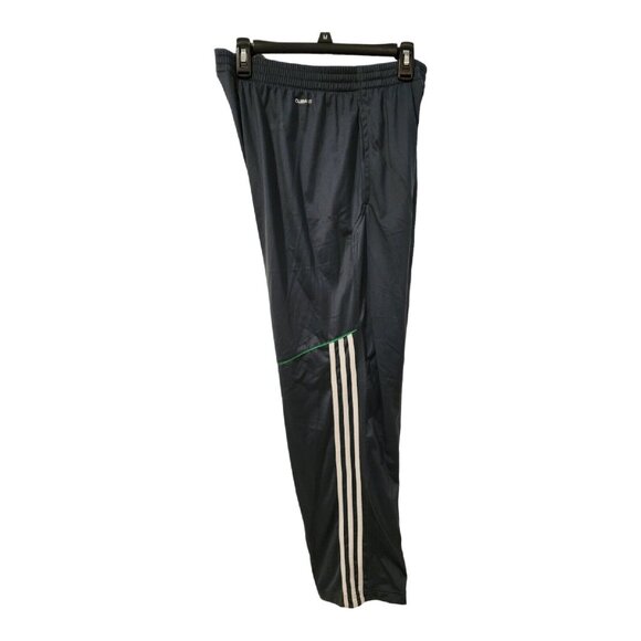 ClimaLite Adidas Mens Sz Med Athletic Pants Dark Green/White Stripe Green Logo - Picture 5 of 11